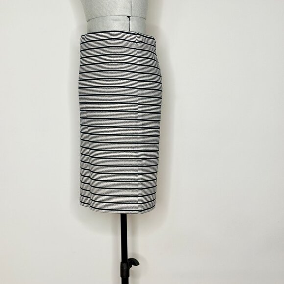 Ann Taylor LOFT Pull On Dark Navy and White Striped Skirt - Picture 2 of 7